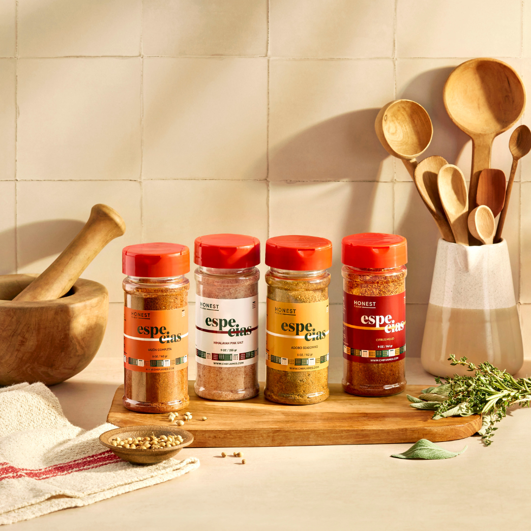 Chef James - Honest Farm Especias, Cooking Spices and Seasonings Set,  Latin-Inspired Seasonings and Spices for Cooking, Vegan and Gluten-Free  Herb