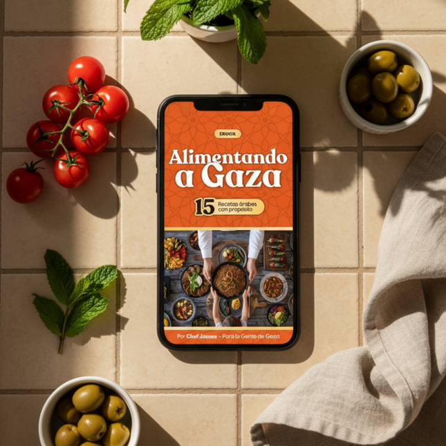 Alimentando a Gaza – Charity eBook with 15 Authentic Arab Recipes by Chef James