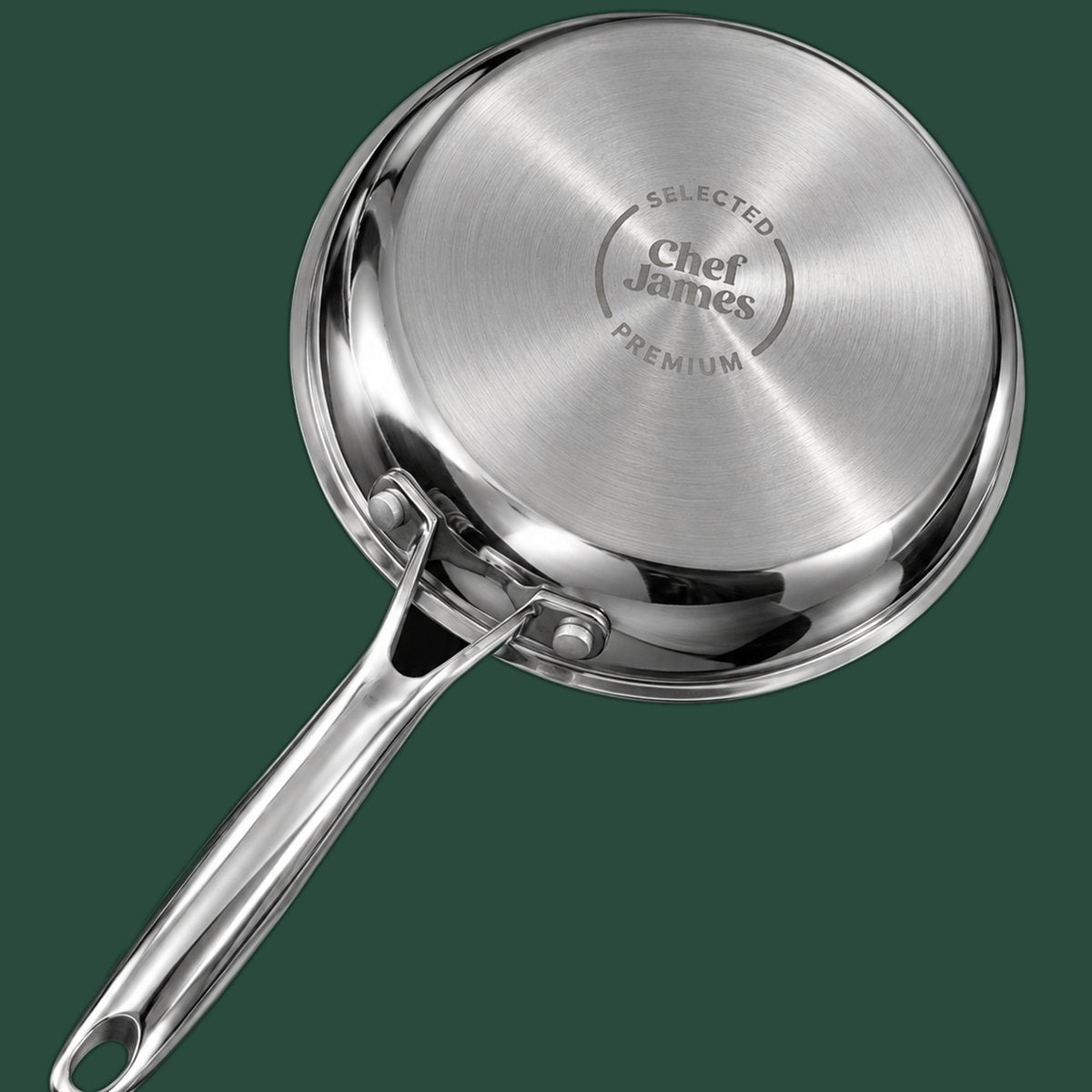 Base de acero inoxidable de la sartén con el sello Selected Chef James Premium