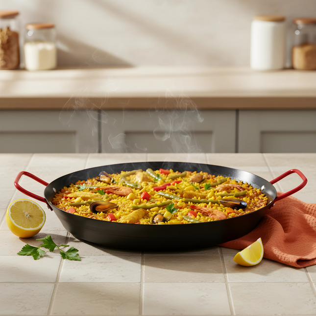 15” Carbon Steel Nonstick Paella Pan – Approved by Chef James