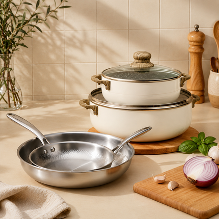 Chef James Complete Set: Titanium Signature Pan + Cookware Set 3.0